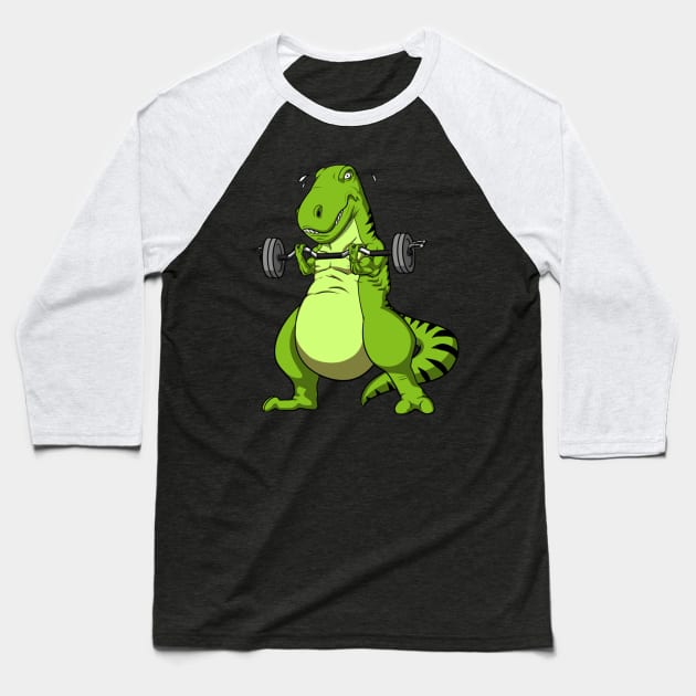 Fitness T-Rex Dinosaur Baseball T-Shirt by zaymen.bouragba